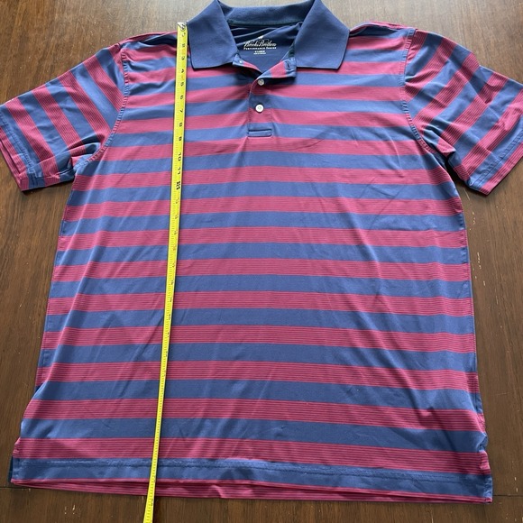 Brooks Brothers Polo XL Mens Blue Stripe Red Performance Preppy Golf Lightweight - Picture 8 of 11